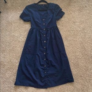 Navy dress with buttons